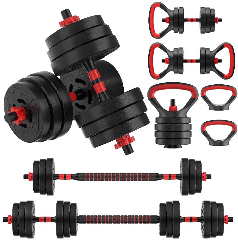 Photo 1 of Signature Fitness 60LB 4-in-1 or 2-in1 Portable Changeable Adjustable Dumbbell Set 