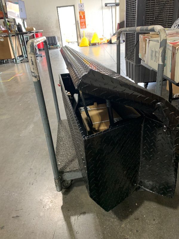 Photo 1 of ITEM DOES HAVE MAJOR DMAGE. PLEASE SEE ALL PHOTOS BEFORE BIDDING ****---------------------------------------------------------------------------------WEATHER GUARD 654501 All-Purpose Black Aluminum Chest