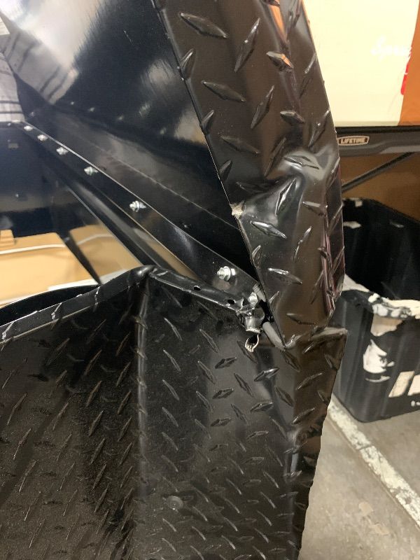 Photo 1 of ITEM DOES HAVE MAJOR DMAGE. PLEASE SEE ALL PHOTOS BEFORE BIDDING ****---------------------------------------------------------------------------------WEATHER GUARD 654501 All-Purpose Black Aluminum Chest