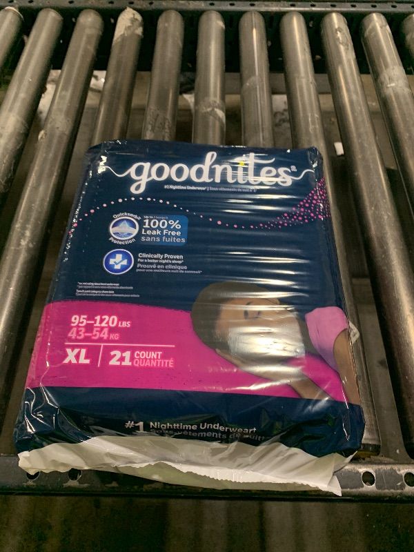 Photo 1 of Goodnites Girls' Nighttime Underwear - (Size XL, 21 ct)