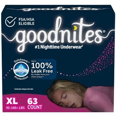 Photo 1 of Goodnites Girls' Nighttime Underwear - (Size XL, 21 ct)