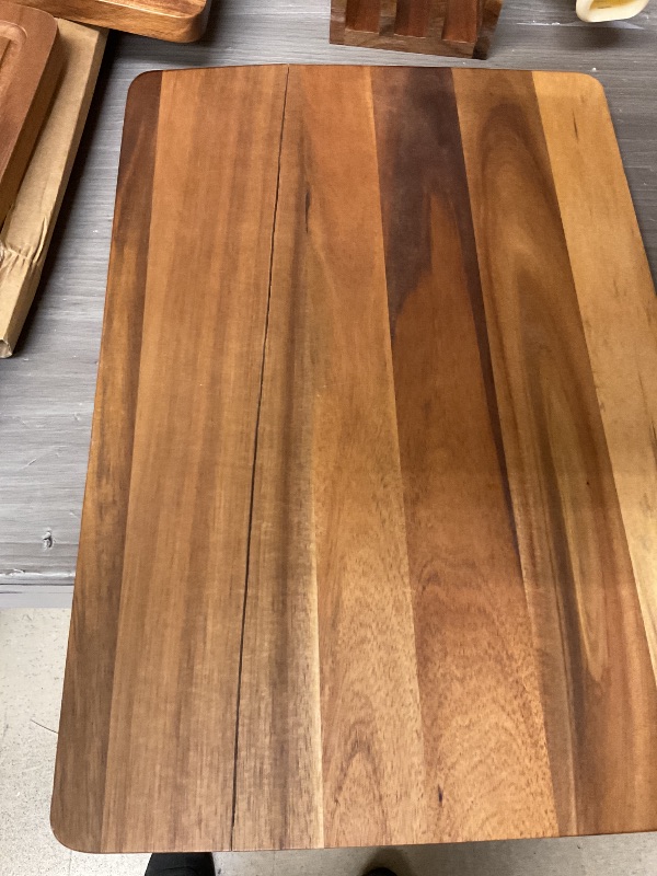 Photo 1 of Acacia Wood Cutting Board?Solid Wood Cutting Board for Kitchen with Holder with Deep Juice Grooves & Built-in Handles, Durable Wooden Chopping Board Set of 3 for Meat, Vegetables and Fruits