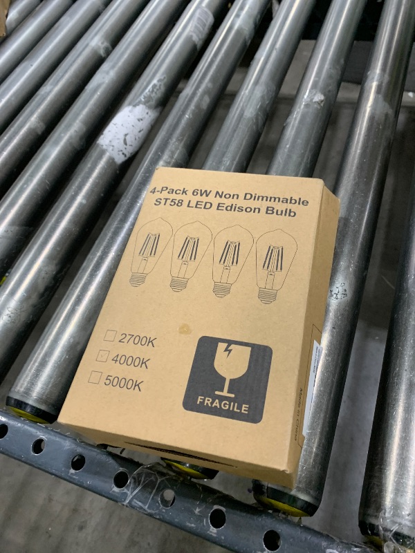 Photo 1 of WIHTU LED Edison Light Bulbs, Vintage 6W LED Bulb 60W Equivalent, St58 4000K Daylight Soft White with CRI 85+, E26 Standard Base, 900LUM, Non-Dimmable, Clear Glass, Pack of 4