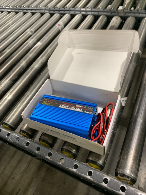 Photo 1 of ITEM IS MISSING CORDS ---------------------24V Battery Charger Automatic Smart Charger 5A trickle Charger and I/O Switch 3 pin XLR Connector for Charging AGM Gel Lead-Acid Batteries for Cars wheelchairs Boats