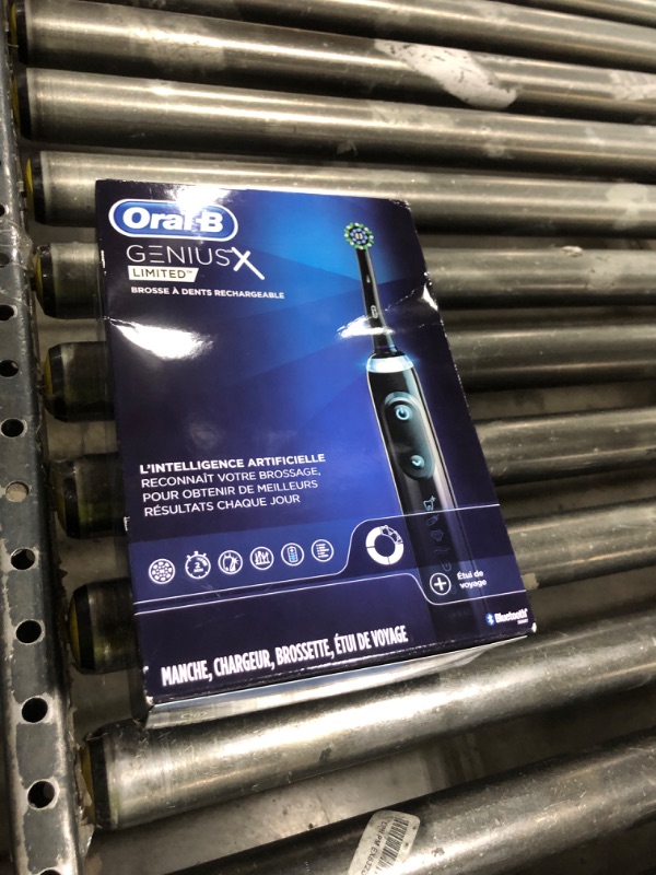 Photo 1 of Oral-B Genius X Limited Rechargeable Electric Toothbrush with 1 Replacement Brush Head, Travel Case, Midnight Black