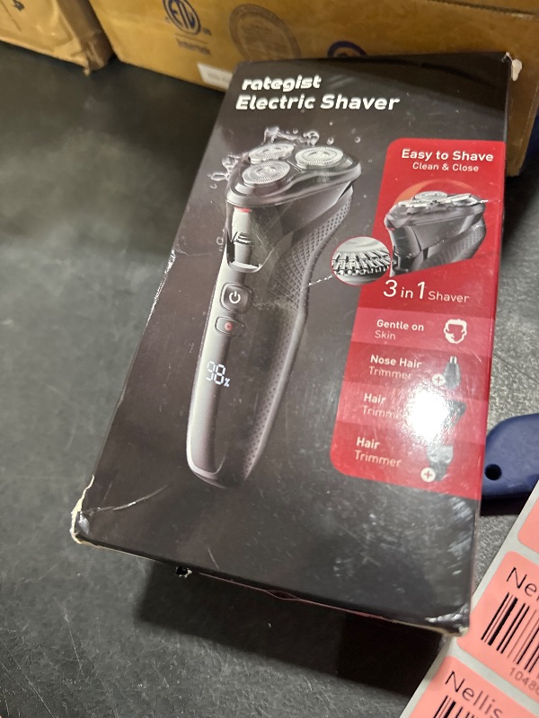 Photo 1 of rategist Cordless Electric Razor for Men: 3-in-1 Shaver for Beard/Nose/Sideburns - Turbo Speed & Precision Blades - IPX7 Waterproof Travel Kit (??Gloss Black??)