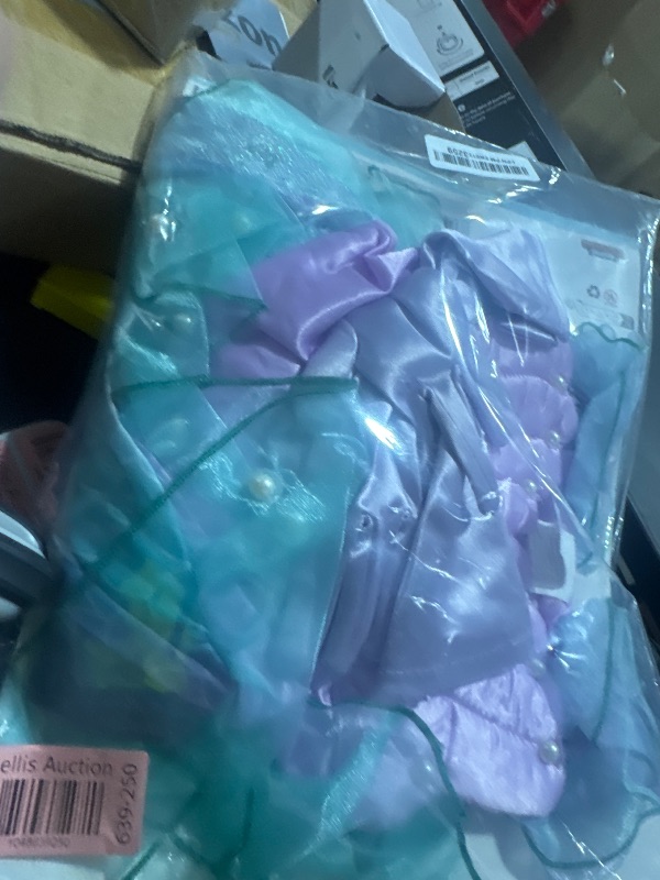 Photo 1 of Spooktacular Creations Halloween Kids Mermaid Dress, Purple Little Mermaid Costume with Bag, Princess Dress Up for Girls 3-8 Cosplay, Birthday Party (3T, (3-4 yrs))