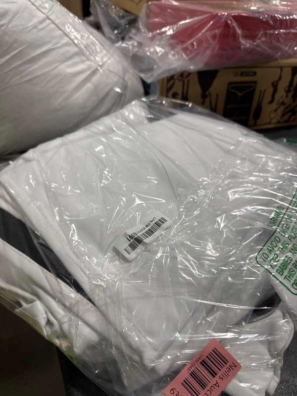 Photo 1 of NICETOWN 100% Blackout Window Curtain Panels, Cold and Full Light Blocking Drapes with Black Liner for Nursery, 84 inches Drop Thermal Insulated Draperies (White, 2 Pieces, 52 Wide Each Panel)