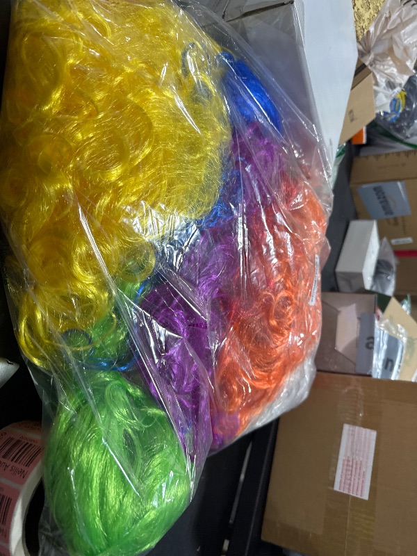 Photo 1 of Bouiexye 24 Pieces Colorful Long Curly Wigs Wavy Party Wigs Curly Cosplay Costume Wig for Women Party Décor Bachelorette