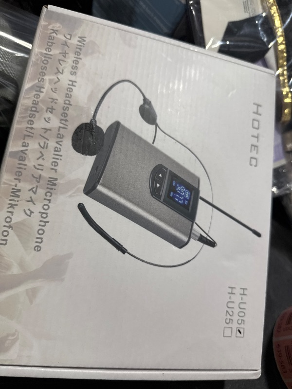 Photo 1 of HOTEC UHF Wireless Headset Microphone/Lavalier Lapel Mic with Bodypack Transmitter and Mini Rechargeable Receiver 1/4" Output for Vlogging or Speech