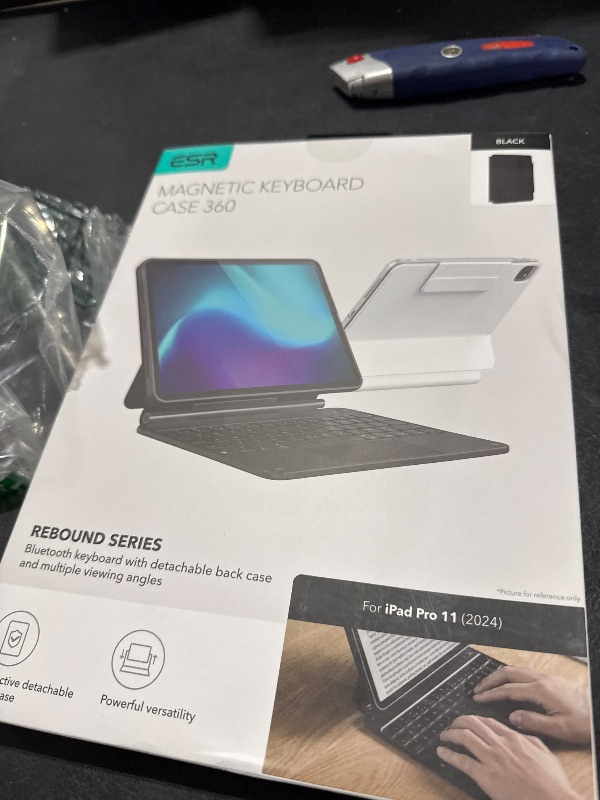Photo 1 of ESR iPad Pro 11 Inch Case with Keyboard (M4, 2024), iPad Pro 11(5th Gen) Keyboard Case with Easy-Set Magnetic Stand, Portrait/Landscape Modes, Removable Protective Case, Rebound 360 Series, Black