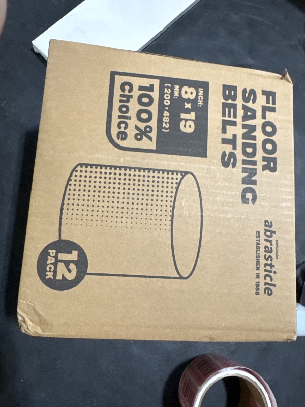 Photo 1 of 12 Packs 8 x 19 inch 36 Grit Cloth Floor Sanding Belts Ideal for Sanding Commercial and Residential Flooring
