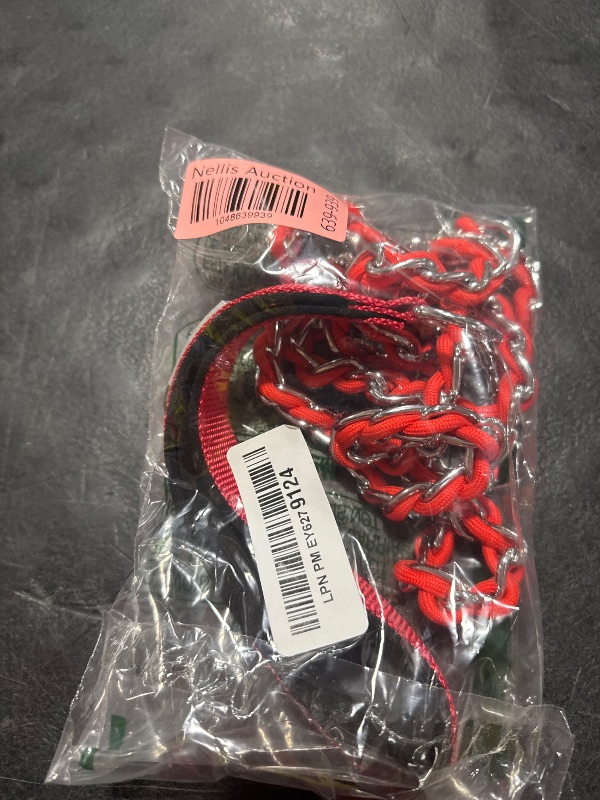 Photo 1 of Chew Proof Metal Leash Chain for Medium Large Dogs, 5.2FT Strong Anti Chew, Comfortable Soft Padded Handle - Red
