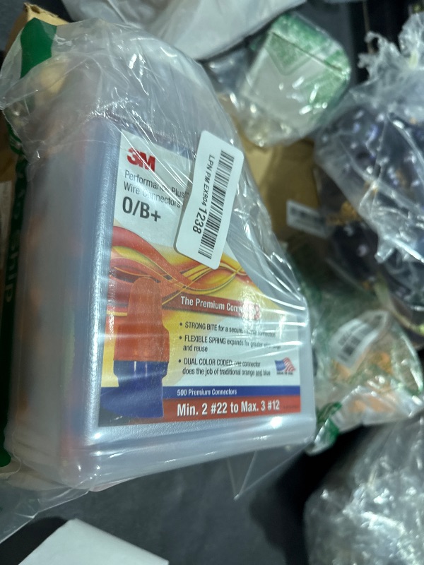Photo 1 of 3M Performance Plus Wire Connector, O/B+JUG, Orange/Blue, Flexible Steel Spring Connectors, Twist On, CSA Certified, UL Listed, Jug of 500, 22-12 AWG