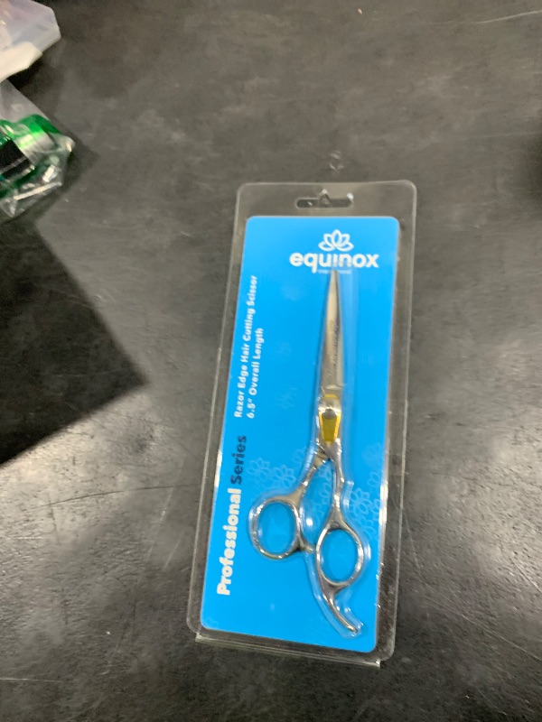 Photo 1 of Equinox Professional Razor Edge Series Barber Hair Cutting Scissors - Japanese Stainless Steel Salon Scissors - 6.5” Overall Length - Fine Adjustment Tension Screw - Premium Shears for Hair Cutting