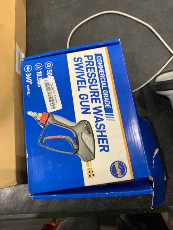 Photo 1 of TOOLCY Pressure Washer Short Gun, Commercial 5000 PSI / 10.5 GPM with Nozzle Tips, 3/8" Swivel USA-NPT Thread x Quick Socket, Sturdy Design for Gas Power Washer