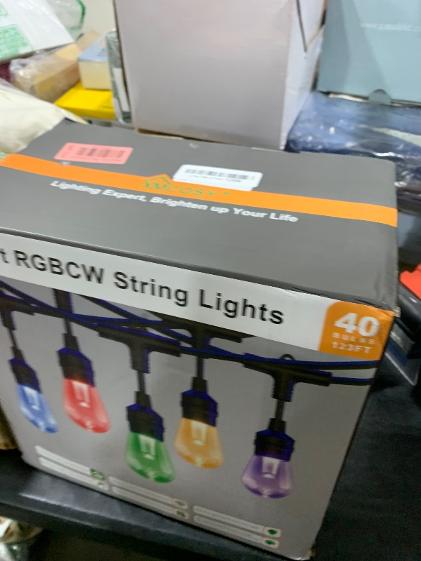 Photo 1 of XMCOSY+ Smart Outdoor String Lights, 123Ft Patio Lights Waterproof, App Control, Compatible with Alexa, RGBCWIC Color Changing LED String Light for Outside
