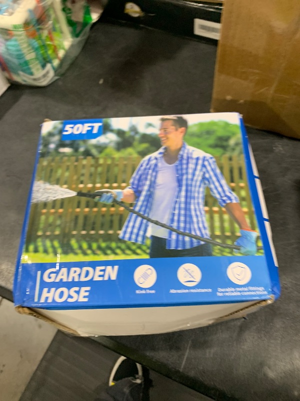 Photo 1 of Toolasin Garden Hose 50ft, Non-Expanding, Lightweight, Leak-Proof Metal interface, No-Knots, Portable, Wear-Resistant, Sturdy, Flexible, 3/4GHT, Water Hose for Yard, Garden