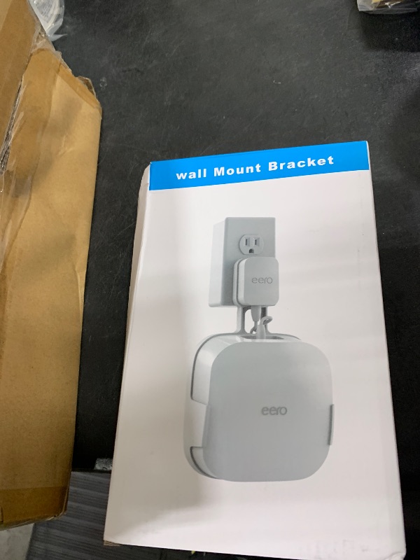 Photo 1 of COOLWUFAN Wall Mount Holder for eero Pro 6 or eero Pro 6E Home WiFi System-Simple and Sturdy Wall Mount Holder Stand Bracket for eero Pro 6E & Pro 6 tri-Band mesh Wi-Fi 6 System (White(1 Pack))