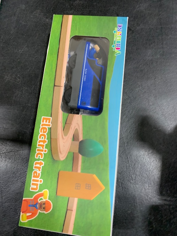 Photo 1 of DSHMIXIA Battery Operated Train for Wooden Train Track Set Toys for Toddlers 3 4 5 Year Old Boys Kids Magnetic Couplings City Vehicle with Figures(Without Battery)