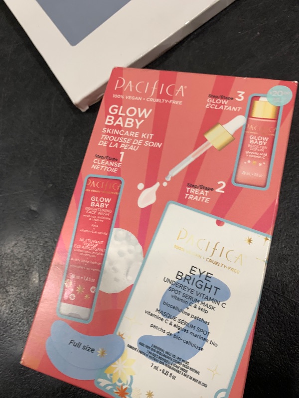 Photo 1 of Pacifica Beauty | Glow Baby Vitamin C Trial + Value Kit | 3-Piece Skin Care Gift Set | Travel Friendly | Brightening Face Serum, Face Wash/Cleanser, Under Eye Patches | Glycolic Acid, AHA | Vegan
