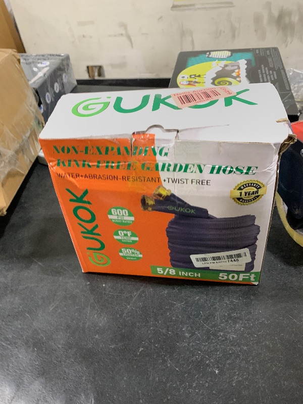 Photo 1 of GUKOK 2025 Upgraded 50FT Non-Expanding Garden Hose, Ultra-Light & Flexible Water Hose - Burst-Resistant, Kink-Free, High-Pressure, All-Weather Use for Lawns, Gardens, and Outdoor Cleaning