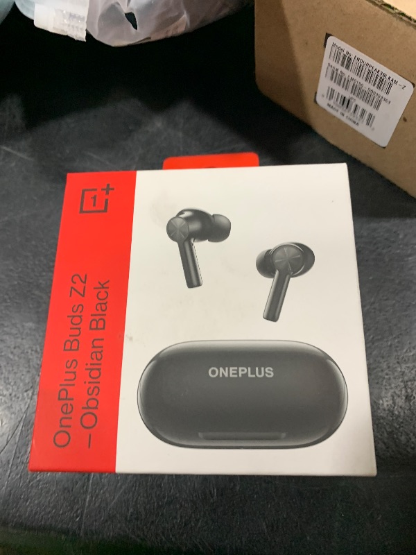 Photo 1 of OnePlus Buds Z2 True Wireless Earbud Headphones-Touch Control with Charging Case,Active Noise Cancellation,IP55 Waterproof Stereo Earphones for Home,Sport, Obsidian Black