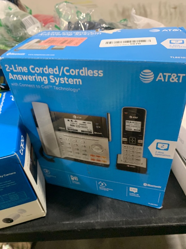 Photo 1 of AT&T TL86103 2-Line Corded/Cordless for Small Business with Answering Machine, 2-Mailboxes, Connect-to-Cell, Caller ID Announcer, Intercom, Line-Power, Long Range & Expandable to 12 Handsets