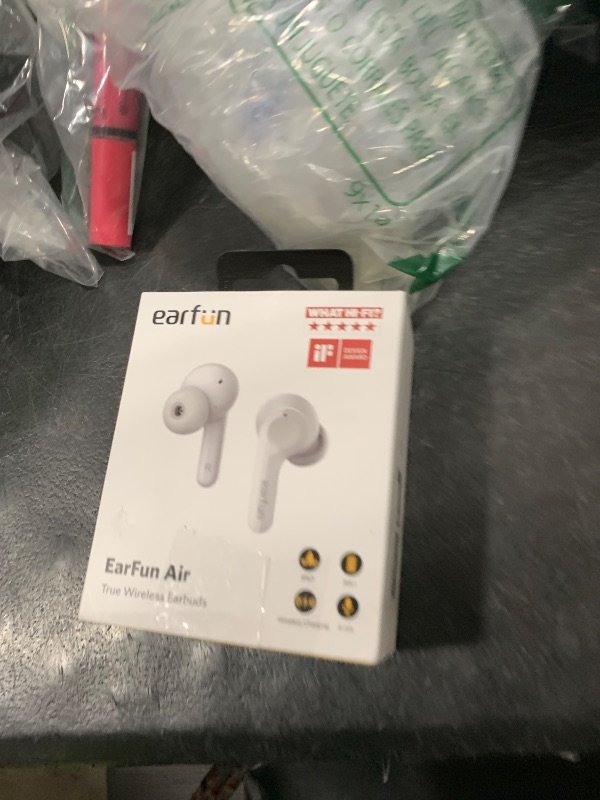 Photo 1 of EarFun Air True Wireless Earbuds, Bluetooth Earbuds with 4 Mics, Sweatshield IPX7 Waterproof with Volume Control, USB-C Fast Charge, in-Ear Headphones with Wireless Charging, Deep Bass, 35Hrs, White