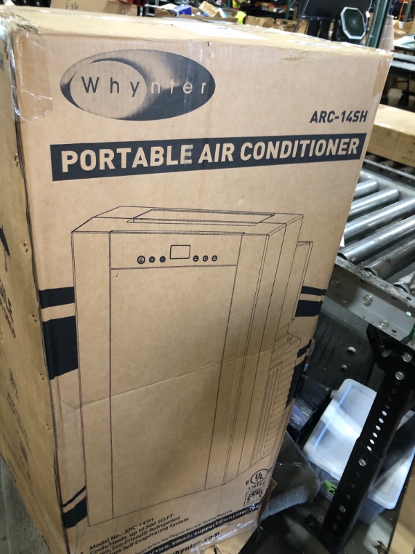 Photo 1 of Whynter Portable Air Conditioner 14,000 BTU & Heater with Dual Hose Dehumidifier & Cooling Fan for 500 Sq Ft Rooms, Includes AC Unit Window Kit, ARC-14SH (9,200 SACC)