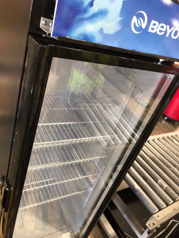 Photo 1 of BEYOU Commercial Beverage Refrigerator, 9.7 cu. Ft Upright Dispaly Merchandiser with Single Glass Door, Drink Cooler for Living Room,Bar, Garage?Black?