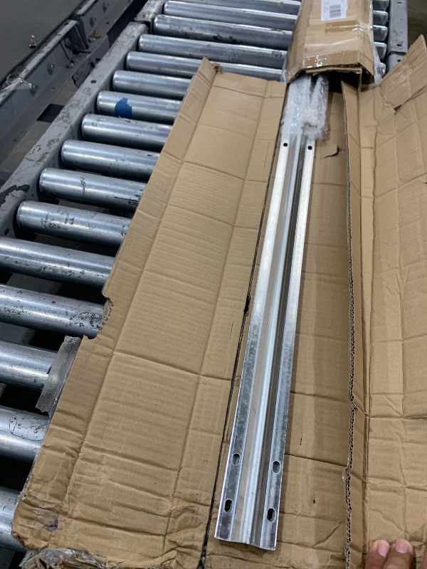 Photo 1 of 12 Ft V-Track Galvanized Inverted V Track for 1'' OD V-Groove Sliding Gate Rollers Driveway Gate with Hammer Drive in Anchors, Heavy Duty Sliding Driveway Gate Track