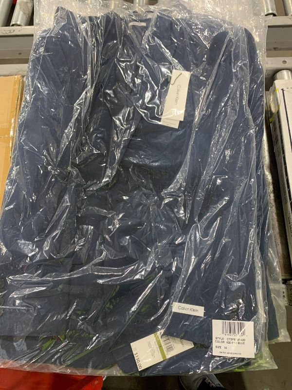 Photo 1 of Calvin Klein Boys 2-Piece Formal Suit Set, Includes Single Breasted Jacket & Straight Leg Dress Pants with Belt Loops & Functional Pockets, Bright Blue Stretch, 14