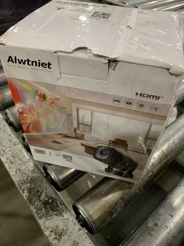 Photo 1 of ?Auto Focus &1080P?Alwtniet Mini Portable Projector, 4k Support Smart Proyector with Wifi and Bluetooth For Outdoor, 5W Speaker, Built in Apps,Home Theater, Bluetooth Movie Projector (Black)