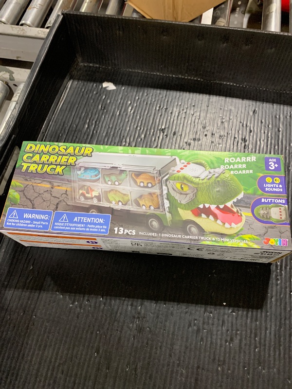 Photo 1 of JOYIN 13 in 1 Dinosaur Toys for Kids 3-5, Dinosaur Truck with 12 Pull Back Cars, Small Cars Set, Birthday Gifts Toys for 3 4 5+ Year Old Boy, Transport Carrier Truck for Toddlers 3-4 Years