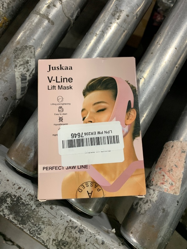 Photo 1 of Juskaa Reusable V Line Lifting Mask with Chin Strap for Sleeping,Face Lift Prevent Sagging, Jaw Exerciser,Pink,M