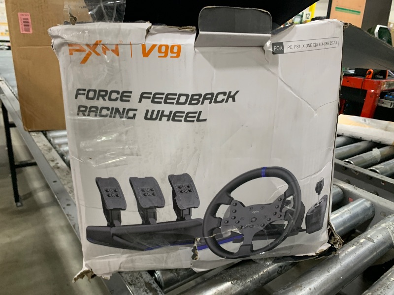 Photo 1 of PXN V99 PC Racing Wheel, Real Force Feedback Steering Wheel with Pedals and Shifter, Detachable 270/900 Degree Race Steering Wheel Simulator for PC, Xbox One, Xbox Series X/S, PS4(Used - Like New)