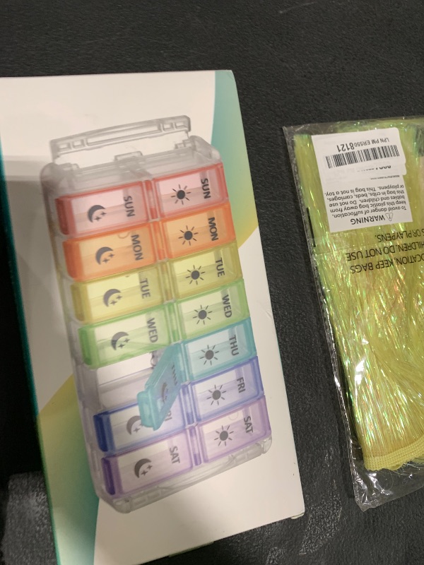 Photo 1 of Weekly Pill Organizer 2 Times a Day Extra Large 7 Day Easy Fill Quick Fill Portable Fullicon AM PM Pill Box for Supplement, vitamine, and Medicine - (Patent Registered)