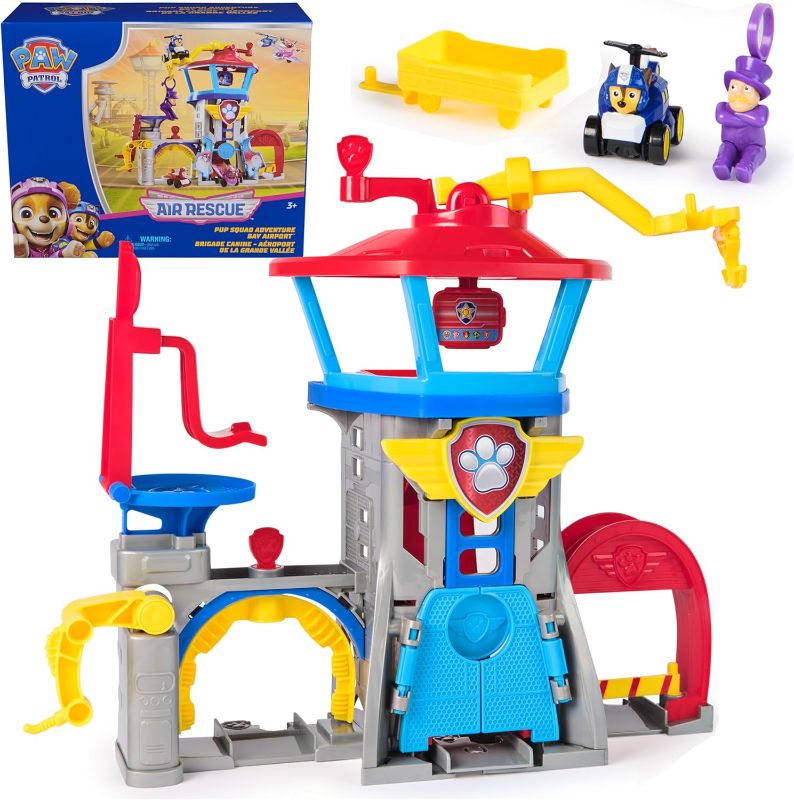 Photo 1 of Paw Patrol: Air Rescue, Pup Squad Adventure Bay Airport Playset, with Chase Toy Car Vehicle Launcher, Kids Toys for Boys and Girls 3+