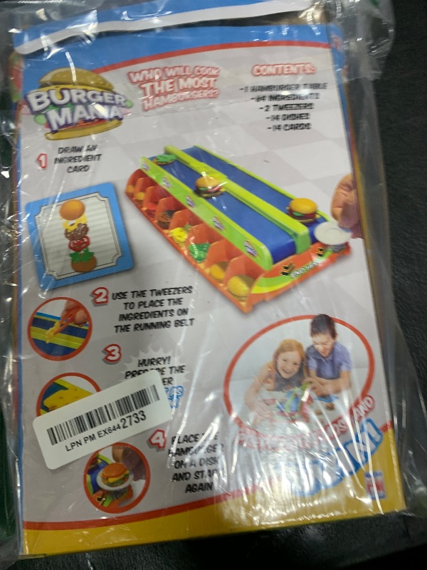 Photo 1 of Fotorama Burger Mania Sizzling Build-A-Burger Game, Fast-Paced Conveyor Belt Fast Food Thrill Competition, Develops Fine Motor Skills and Dexterity, for Children Ages 6 and Up