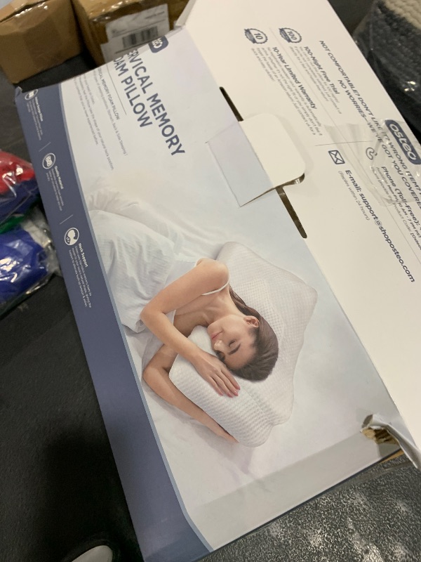 Photo 1 of Osteo Cervical Pillow for Neck Pain Relief, Hollow Design Odorless Memory Foam Pillows with Cooling Case, Adjustable Orthopedic Bed Pillow for Sleeping, Support for Side Back Sleepers