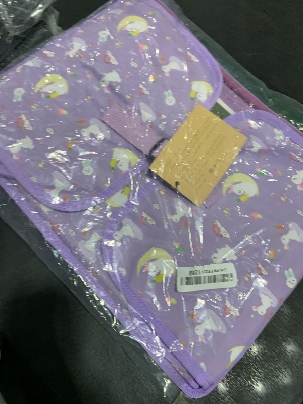 Photo 1 of MENZOKE Car Seat Tray for Kids Travel, Kids Travel Tray with Educational Drawing Board, Tablet Holder & Cooler Cup Holder, Holiday Gifts for Car Trip, Purple