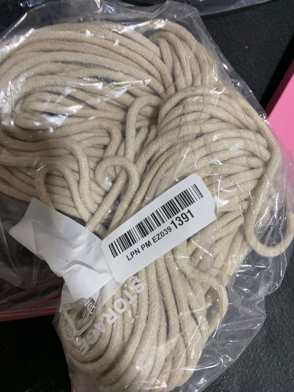 Photo 1 of 100 Ft Heavy Duty Braided Cotton Rope Clothesline Approximately #6 1/4" 6 mm Multi Purpose Home Boat Camping