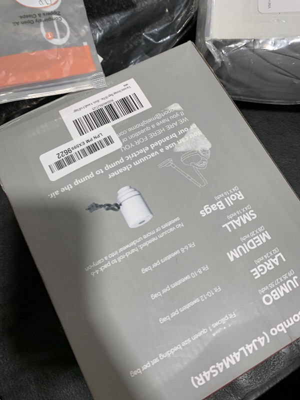 Photo 1 of Vacuum Storage Bags 20 Combo (4 Jumbo/4Large/4 Medium/4 Small/4 Roll), Plastic Packaging Bags,Space Saver Sealer Bags for Clothes, Pillows, Comforters, Blankets, Bedding