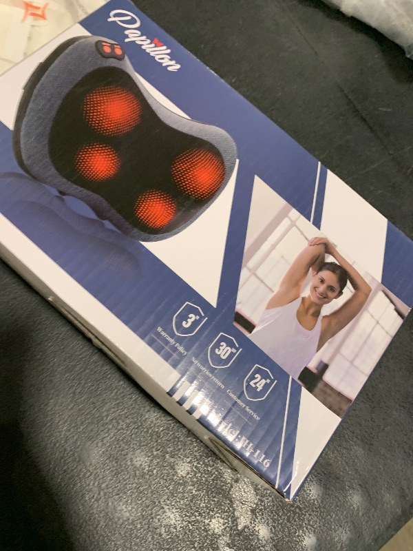 Photo 1 of Papillon Neck Massager,Shiatsu Electric Back Massager with Heat,Neck Back Pain Relief Gifts for Mom/Dad/Women/Men,Deep Tissue Kneading Massage Pillow for Shoulder,Legs,Foot,Body Muscle Fatigue Relief