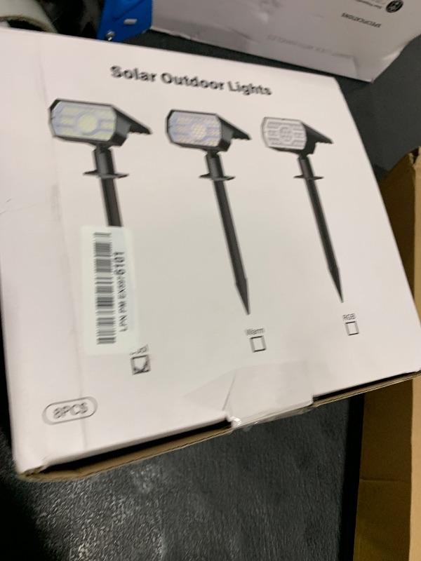 Photo 1 of Kaxiida Solar Lights Outdoor Waterproof IP68, 3 Lighting Models Solar Powered Spot Lights Outdoor, 56LED Solar Light Dusk to Dawn for Yard Patio Garden Pathway Landscape Lighting (White, 8 Pack)