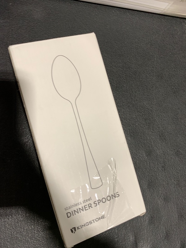 Photo 1 of KINGSTONE 12 Piece Dinner Spoon Set, 18/10 Stainless Steel Spoons, Silver Food Grade Table spoons of 12, Metal Spoons for Home, Kitchen, Weddings, Parties or Restaurant, Dishwasher Safe-8.15inches