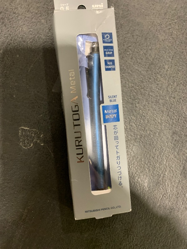 Photo 1 of Uni Kuru Toga Metal Mechanical Pencil, Auto Lead Rotation, 0.5mm Fine Point, All-Metal Body, Silent Blue, M5KH1P.10