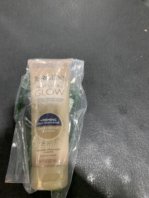 Photo 1 of Jergens Natural Gradual Glow Bundle Pack: Daily Moisturizer +Firming 7.5fl oz and SPF20 Face Moisturizer 2fl oz, Fair to Medium