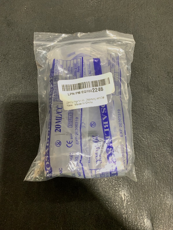 Photo 1 of 20ml Syringe for Liquid, Oral, Scientific Labs, Measurement, Dispensing, with Cap- 3 Pack 20ml Syringes